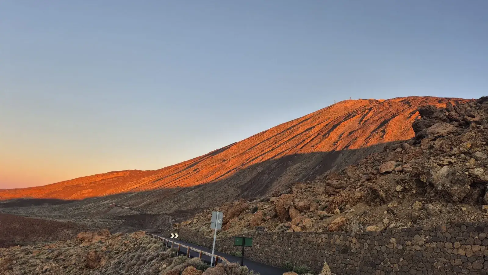 The road below Pico del Teide, Tenerife. A tracker remembers the road; what the day was like still needs a photo or a line.